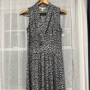 Michael Kors Black and White Sleeveless Maxi Dress